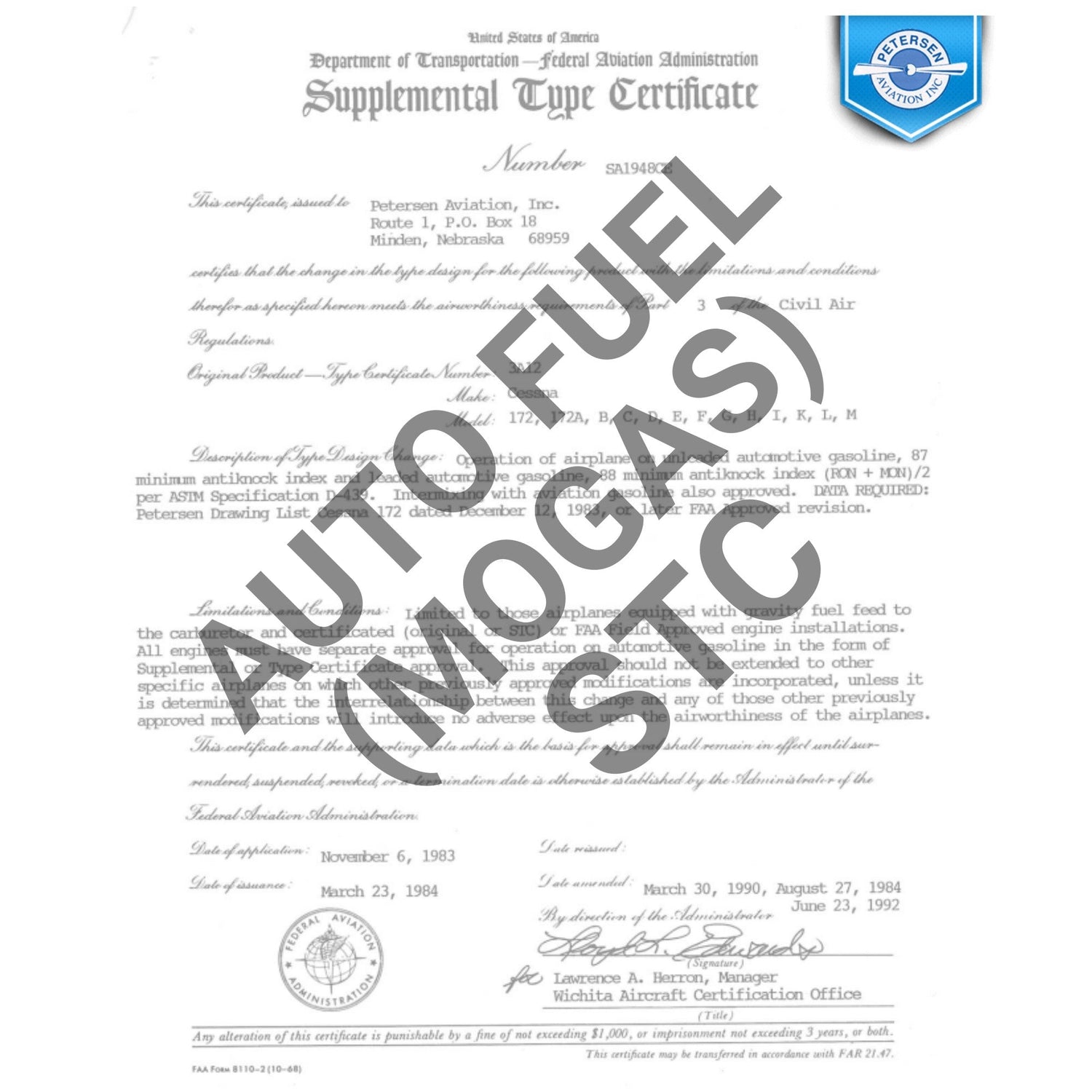 Autofuel(MOGAS)STCs